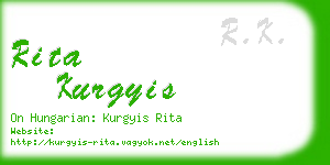 rita kurgyis business card